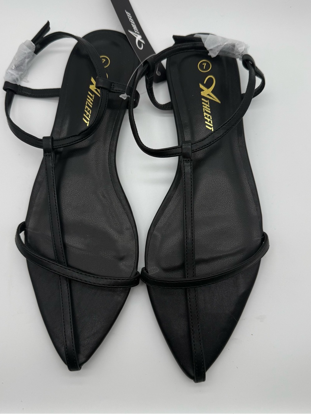 Black Strappy Pointed-Toe Sandals - Picture 2 of 4